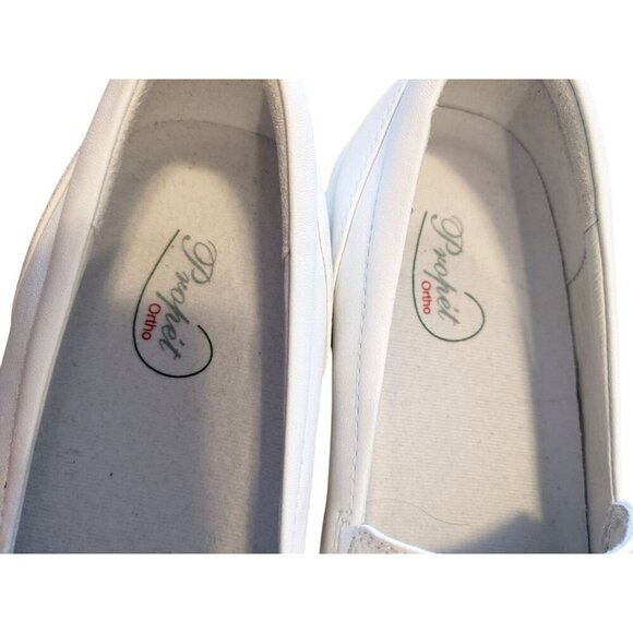 Propet Ortho WPRX13 Womens 10 Nursing Temple Shoe Loafers Slip On White Leather - Picture 6 of 7